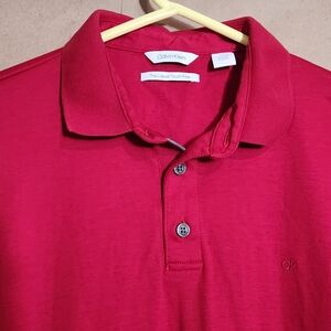 "The Liquid Touch Polo" Calvin Klein Men's Red Polo Shirt
